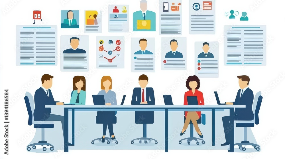 Diverse Business Team Collaborating in a Modern Conference Room with Digital Displays Diverse Business Team Collaborating in a Modern Conference Room with Digital Displays