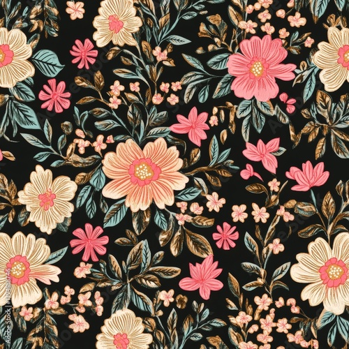 pattern floral design ethnic blossom textile