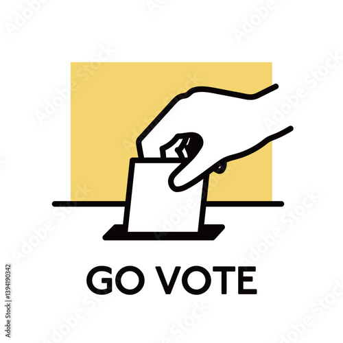 選挙・投票のイラストポスター　投票しよう　選挙へ行こう　投票箱　アイコン　政治　議員　GO VOTE