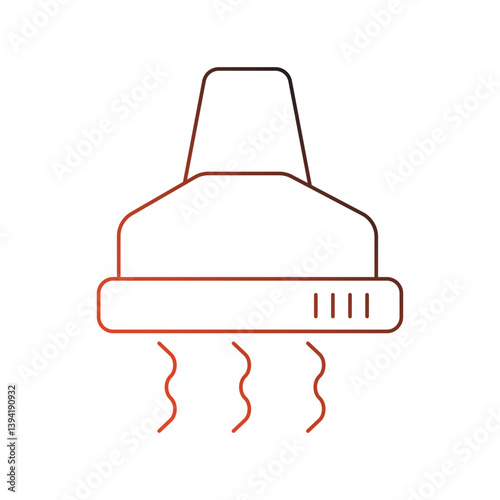 extractor hood gradient outline icon with white background vector stock illustration