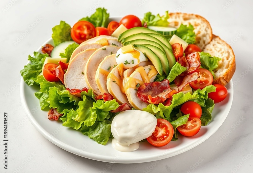 A delicious Chef's Salad with a variety of fresh ingredients A delicious Chef's Salad with a variety of fresh ingredients