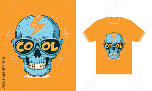 Vector typography human skull art t shirt design,