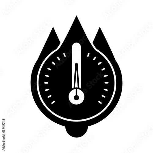 Hygrometer silhouette vector