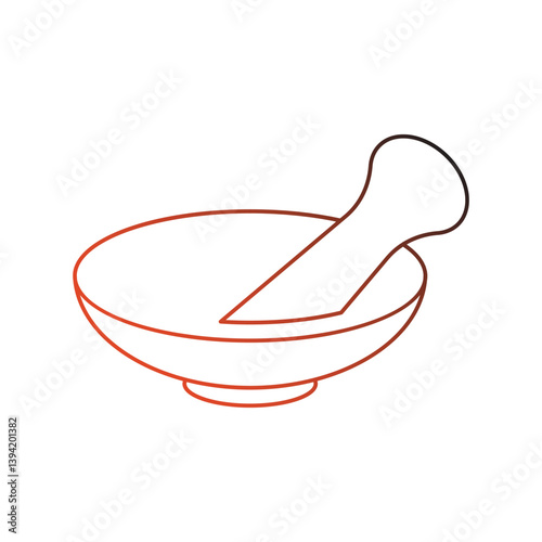 mortar gradient outline icon with white background vector stock illustration