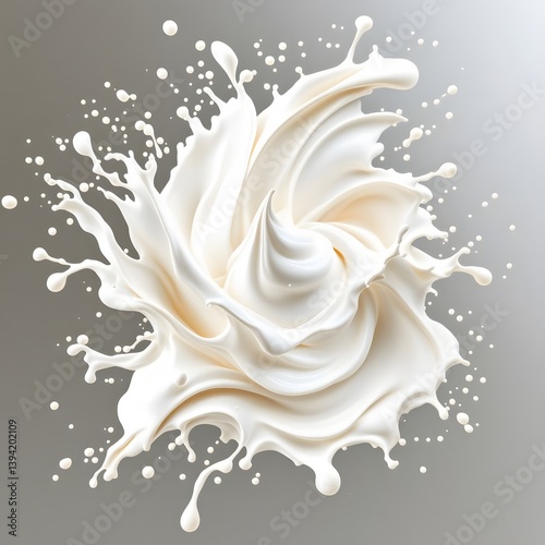Creamy Milk Splash Swirling, Whipped Texture