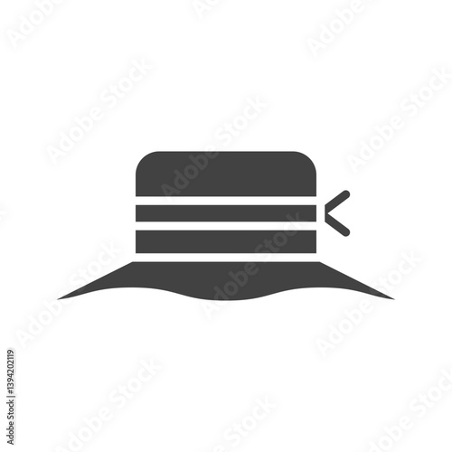 Women's Hat icon vector image. Suitable for mobile apps, web apps and print media.