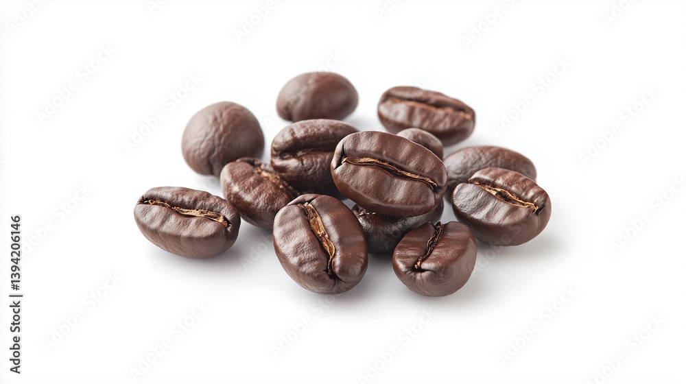 Realistic figurines of coffee beans, close up Realistic figurines of coffee beans, close up