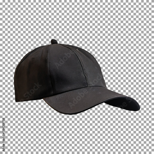 Black baseball cap mockup, Minimalist Black Hat Perfect for Everyday Use on transparent background, png, psd
