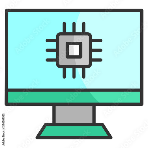Machine Learning Icon Element For Design