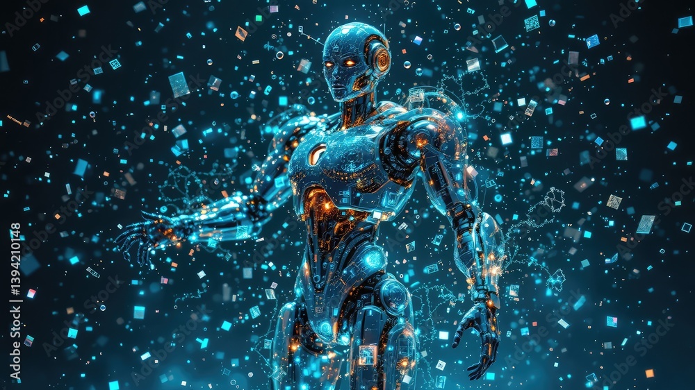 Fototapeta premium Digital transformation, artificial intelligence growth, AI technology, technology background, 