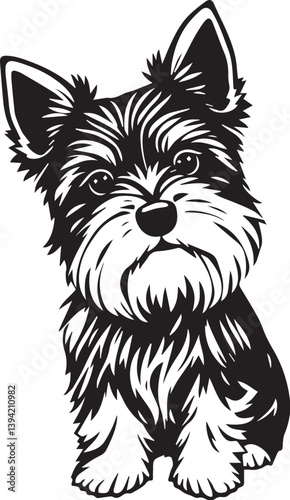 Yorkshire terrier dog. Hand drawn vector illustration	