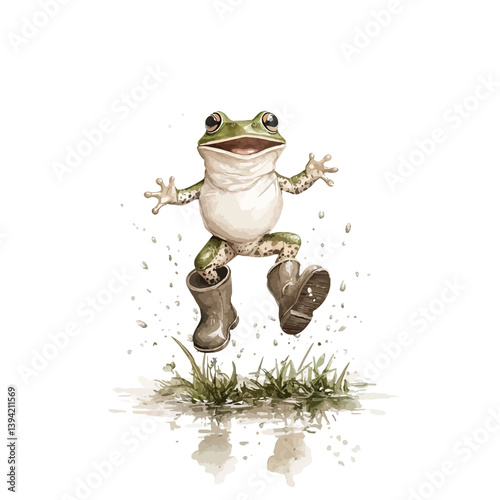 Frog's Playful Leap: A chee...