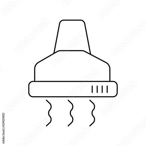 extractor hood lineal icon with white background vector stock illustration