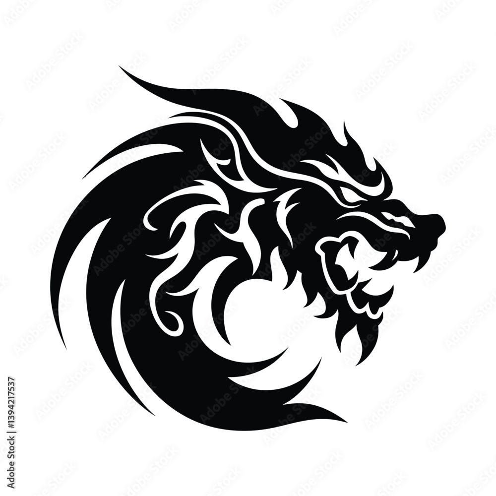 Chinese Dragon brand logo concept vector art icon Chinese Dragon brand logo concept vector art icon