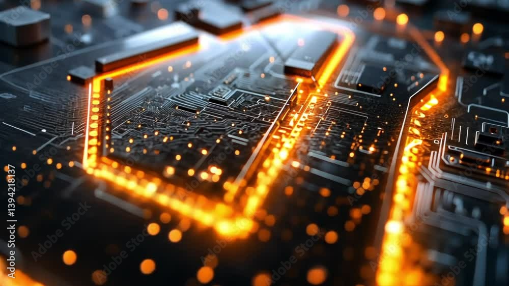 Glowing Circuit Board: Home Automation Technology