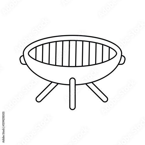 grill lineal icon with white background vector stock illustration