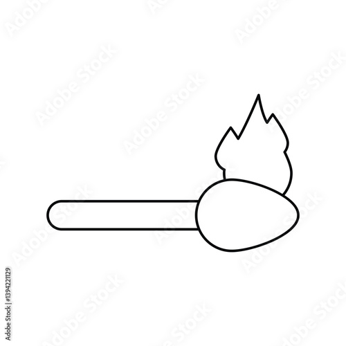 matches lineal icon with white background vector stock illustration