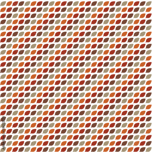 Pattern created by lines of small autumn coloured leaves