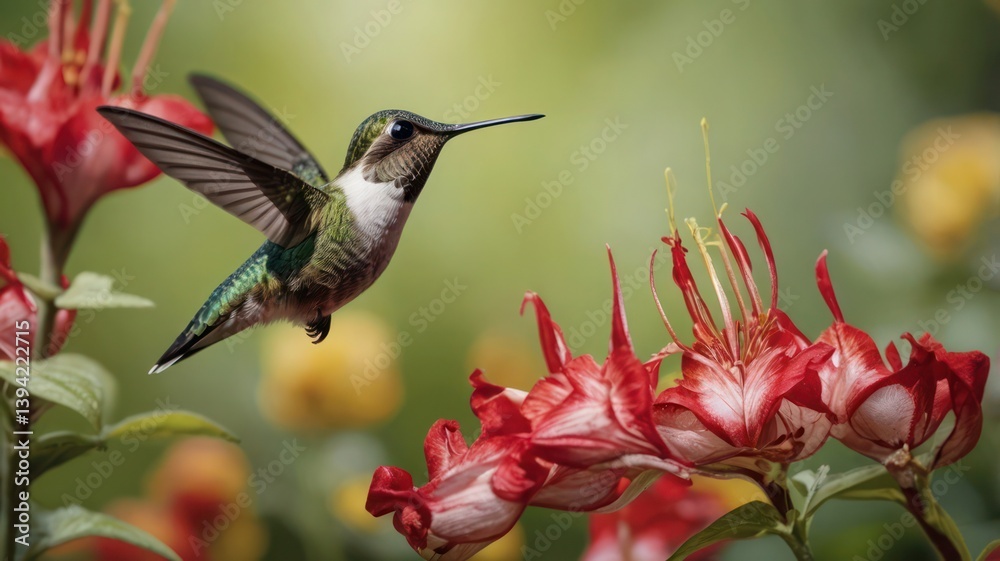 Fototapeta premium hummingbird and flower