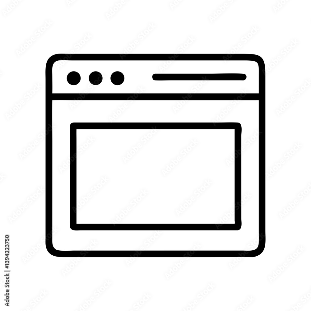 Browser Window Simple Outline Icon Design Browser Window Simple Outline Icon Design