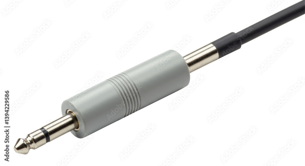 Isolated Grey Audio Jack Connector for Professional Sound Equipment Isolated Grey Audio Jack Connector for Professional Sound Equipment
