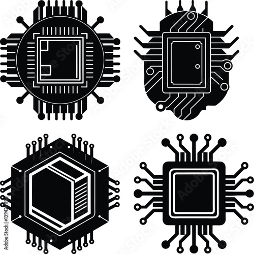 Embedded System silhouette vector