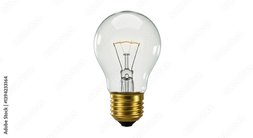 Isolated Classic Incandescent Light Bulb Illuminating Invention Idea Isolated Classic Incandescent Light Bulb Illuminating Invention Idea