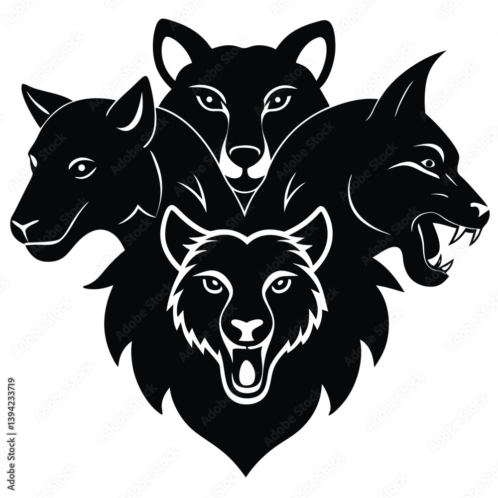 Fototapeta premium wolf head silhouette