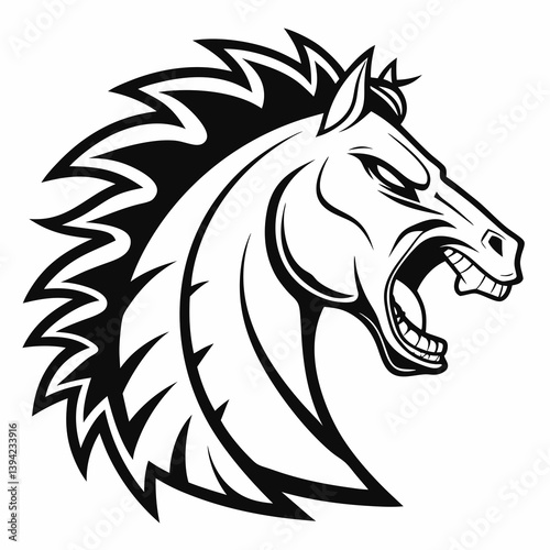 horse head vector illustration logo 