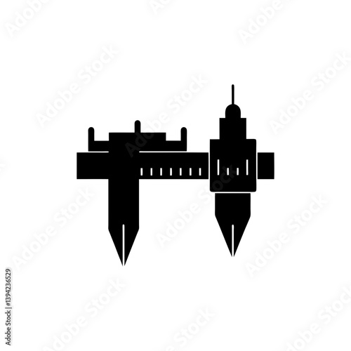 Digital Caliper silhouette vector