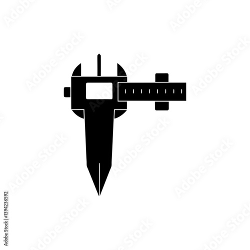 Digital Caliper silhouette vector