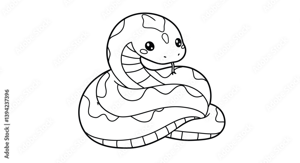 Cute Chibi Snake Coloring Page Gently Coiled In A Circle With An Adorable Smiling Face Kawaii Reptile Fun Design Art Cute Chibi Snake Coloring Page Gently Coiled In A Circle With An Adorable Smiling Face Kawaii Reptile Fun Design Art
