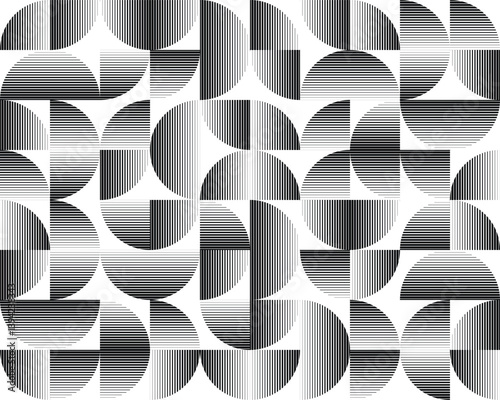 Modern artistic semicircle design elements . Many lines form half circles in art style . Wall art , home poster design . Vector abstract shape. Modern art . Contemporary composition .
