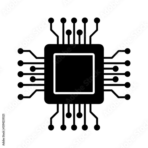 Central Processing Unit silhouette vector