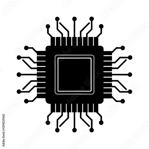 Central Processing Unit silhouette vector