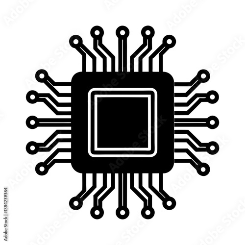 Central Processing Unit silhouette vector