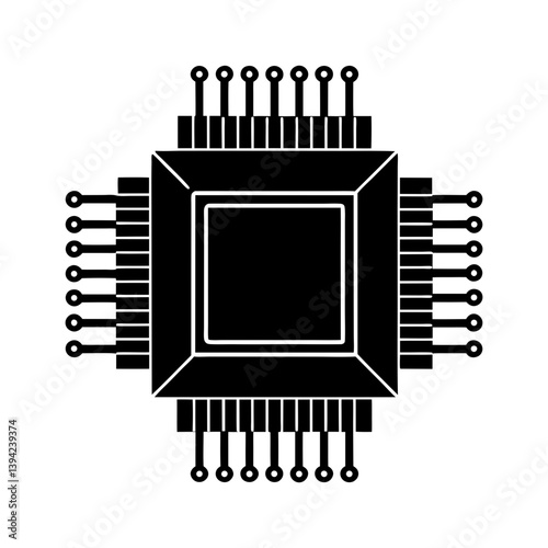 Central Processing Unit silhouette vector