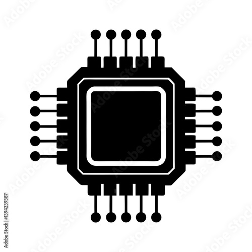 Central Processing Unit silhouette vector