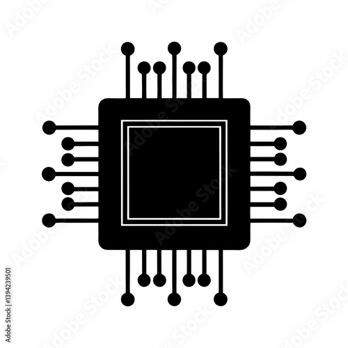 Central Processing Unit silhouette vector
