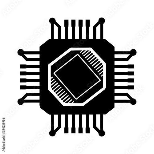 Central Processing Unit silhouette vector