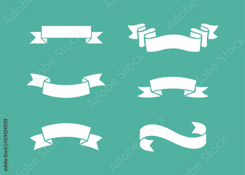 Set of the Ribbons. Vintage Retro Vector Logo for banner