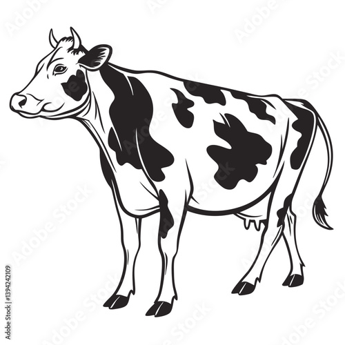 black and white cow