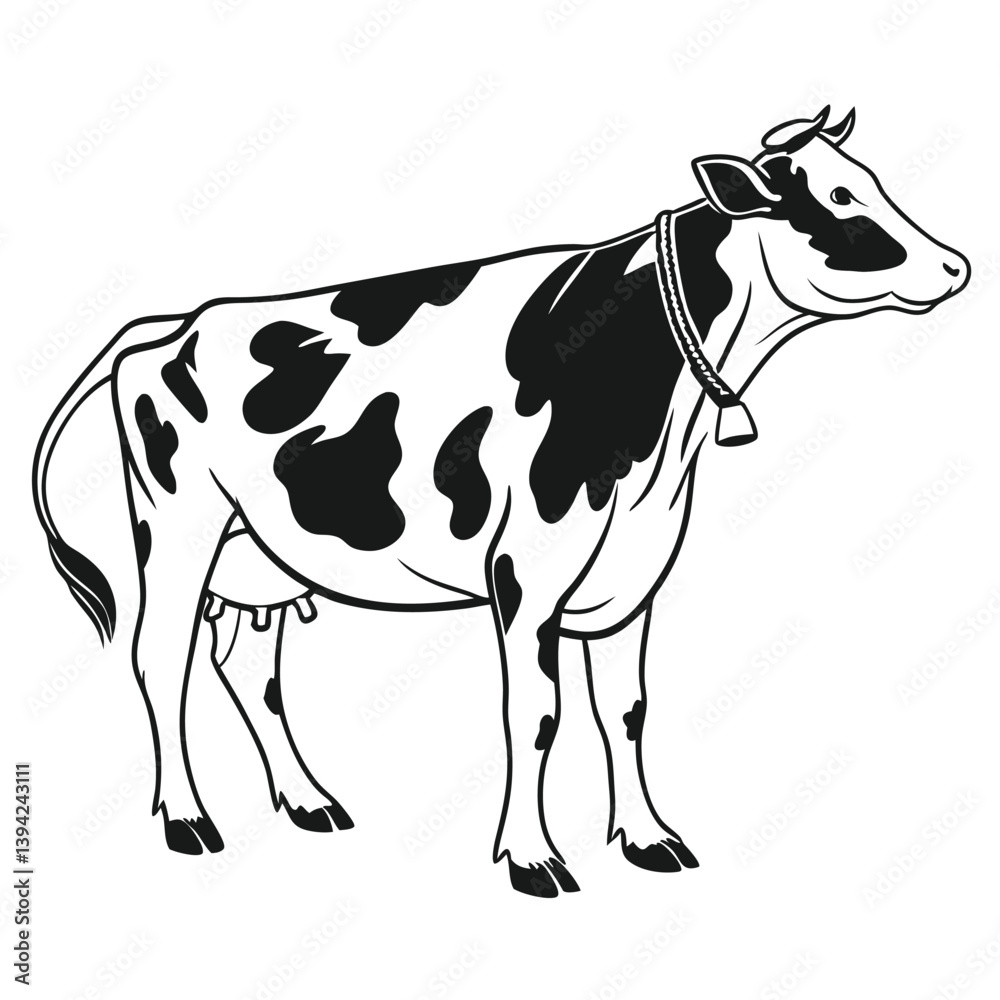 Fototapeta premium black and white cow