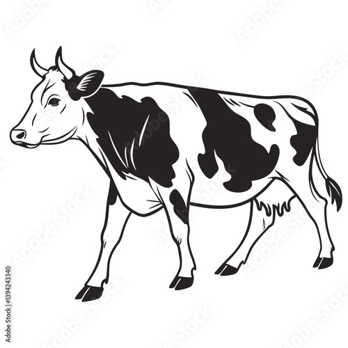 cow on a white background