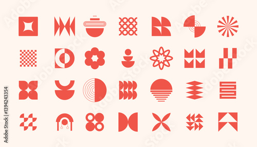 Retro futuristic elements for design. Big collection of abstract graphic geometric Shapes and objects in y2k style. Templates for notes, posters, banners, stickers, business cards, logo.