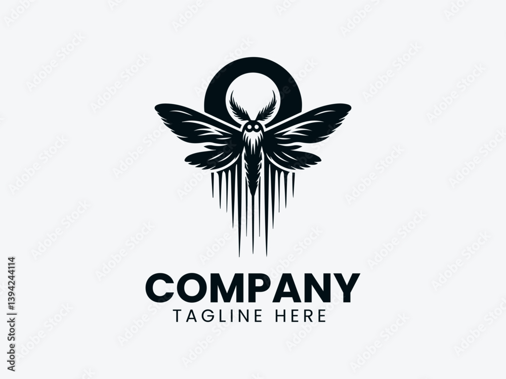 Mothman Vector Logo Design, Cryptid Mothman Logo, Mysterious Mothman Creature Logo Mothman Vector Logo Design, Cryptid Mothman Logo, Mysterious Mothman Creature Logo