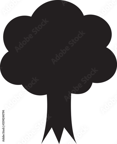 Simple black tree vector silhouette illustration 