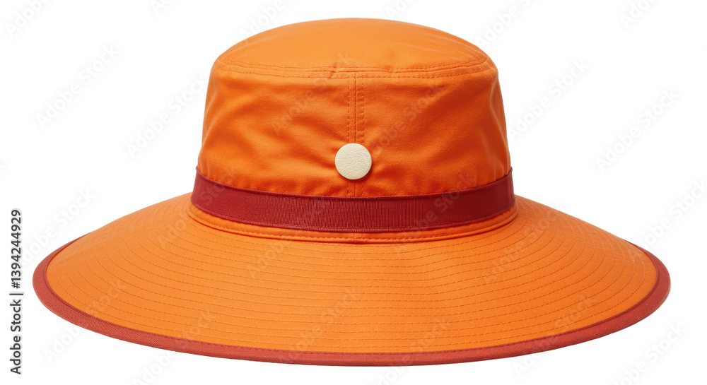 Isolated Orange Sun Hat with Ribbon Isolated Orange Sun Hat with Ribbon