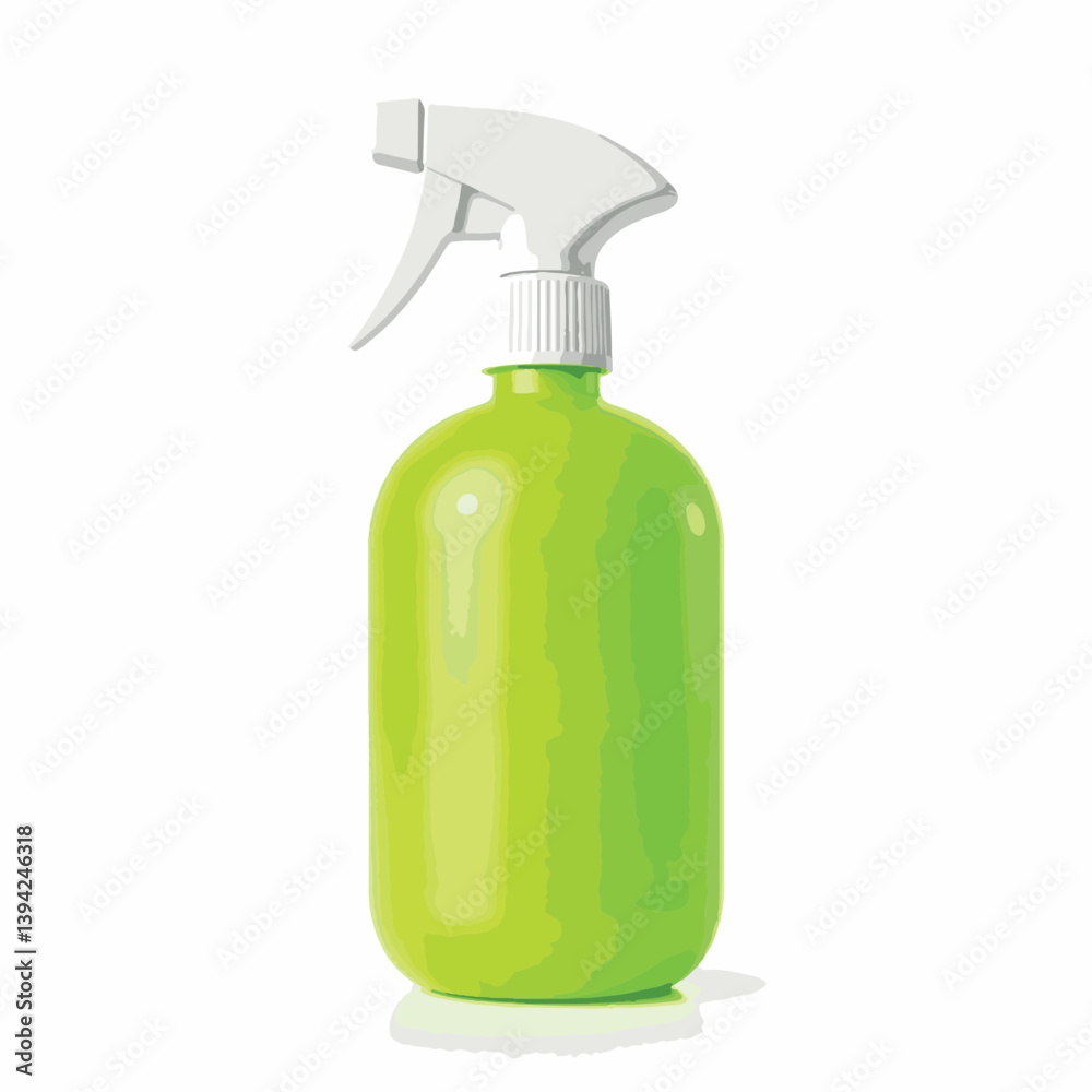 Bright green insect repellent bottle on white background, freshness concept Bright green insect repellent bottle on white background, freshness concept