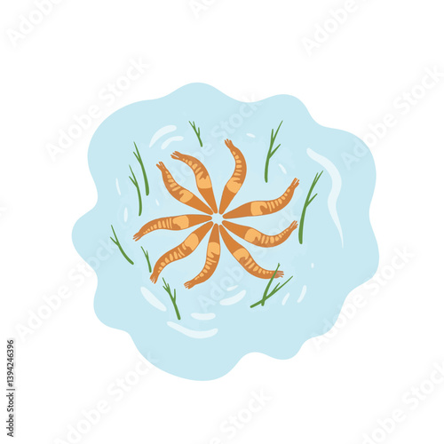 Mosquito larvae swimming in water's surface, aquatic ecosystem